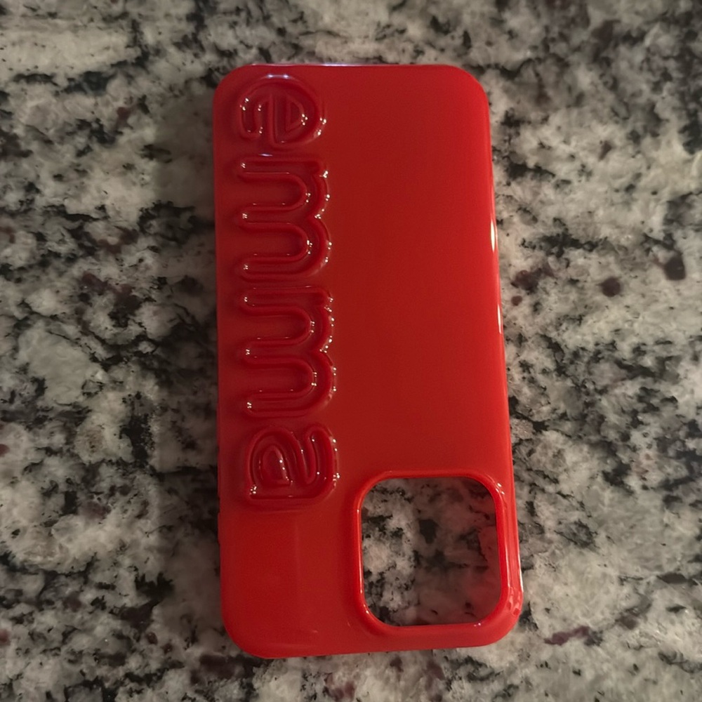 Custom Bauble Bar iPhone case for 15 Pro Max, says “emma”. Never used.